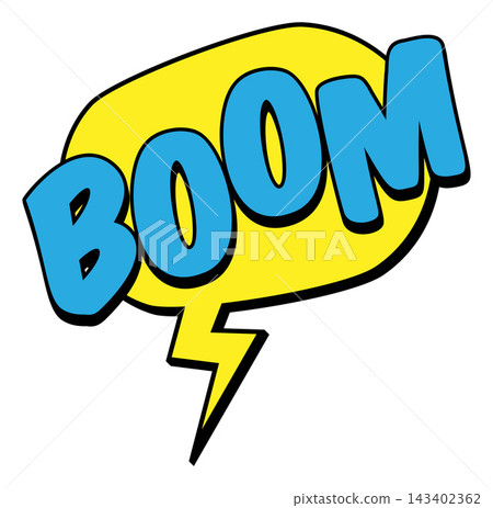 BOOM Comic Book Pop Art Speech Bubble Lightning BOOM Comic Book Pop Art Speech Bubble Lightning 143402362