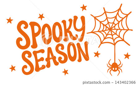 Spooky Season Halloween Text Spider Web Design Spooky Season Halloween Text Spider Web Design 143402366