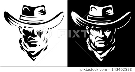 Cowboy Man Mean Cowboys Sports Team Mascot Cowboy Man Mean Cowboys Sports Team Mascot 143402558