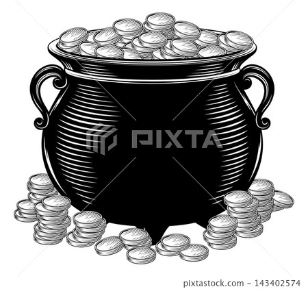 St Patricks Day Leprechaun Rainbow Gold Coins Pot St Patricks Day Leprechaun Rainbow Gold Coins Pot 143402574