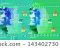 Vaporwave Aesthetic Glitch Art with Antique Classical Statue Head Retro Futuristic Digital Distortion and VHS Noise Abstract Raster Illustration Background Style 143402730