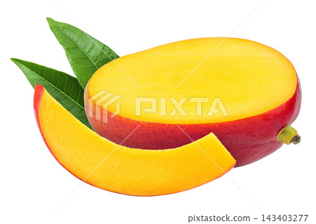 mango slices isolated on white background with full depth of field mango slices isolated on white background with full depth of field 143403277