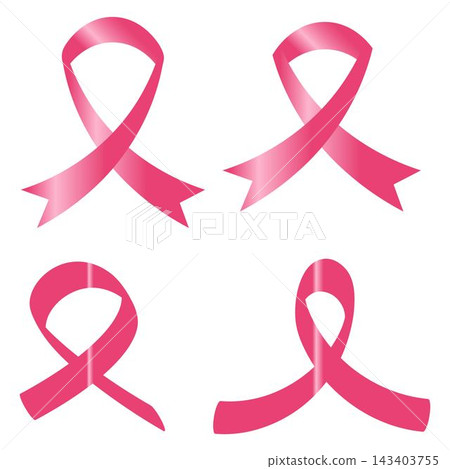 Breast cancer awareness pink ribbon vectors set isolated on white background Breast cancer awareness pink ribbon vectors set isolated on white background 143403755