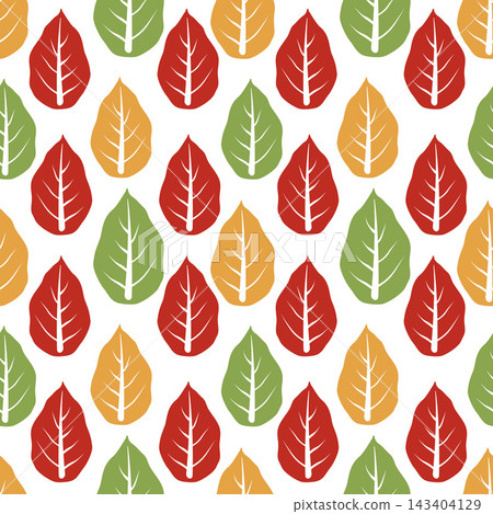Colorful Repeating Pattern of Leaves in Various Shades for Creative Design Inspiration 143404129