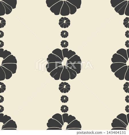 Intricate Floral Pattern Design Featuring Repeating Dark Blossoms on a Light Background Intricate Floral Pattern Design Featuring Repeating Dark Blossoms on a Light Background 143404131