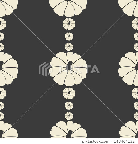 Elegant Seamless Floral Pattern Featuring Abstract Cream Flowers on Dark Background Elegant Seamless Floral Pattern Featuring Abstract Cream Flowers on Dark Background 143404132