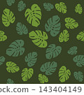 Tropical Leaves Pattern, Vibrant Green Shades for Nature-Inspired Designs and Decor 143404149