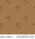 Delicate Brown Bow Pattern on Warm Toned Background for Textiles and Decorative Designs 143404150