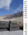Solar panels lying on ground with vertically mounted four wings around central column, photovoltaic plant avoid snow accumulation, maintain high yields, Alps, future innovation energy concept 143404175