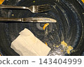 Empty Plate with Cutlery and Napkin - Dining Concept for Food Culture and Restaurant Themes 143404999