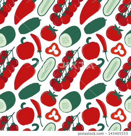 Mixed Vegetable Seamless Pattern Mixed Vegetable Seamless Pattern 143405553