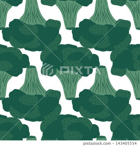 Broccoli Vector Seamless Pattern 143405554