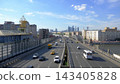 Moscow Russia August 10 2026 View of Moscow City Skyscrapers from Andreevsky Bridge over the Moscow River 143405828