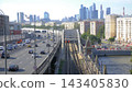 Moscow Russia August 10 2026 View of Moscow City Skyscrapers from Andreevsky Bridge over the Moscow River 143405830