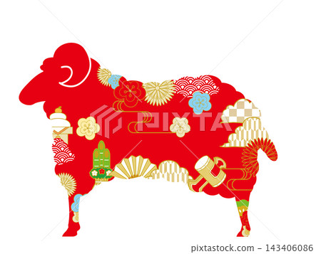 Year of the Sheep, Year of the Sheep, New Year's card, New Year's Day, Cute, Animal, Illustration, Zodiac sign, New Year's greeting, New Year's card material, Year of the Sheep, Year of the Sheep, New Year's card, New Year's Day, Cute, Animal, Illustration, Zodiac sign, New Year's greeting, New Year's card material, 143406086