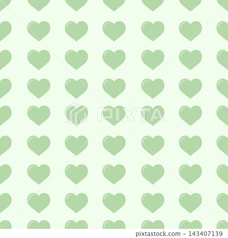 Cute Pastel Green Heart Pattern on Light Green Background, Soft Love Design Cute Pastel Green Heart Pattern on Light Green Background, Soft Love Design 143407139