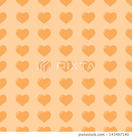 Cute Orange Heart Pattern on Peach Background, Warm Pastel Love Design Cute Orange Heart Pattern on Peach Background, Warm Pastel Love Design 143407140
