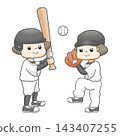 Kids playing baseball 143407255