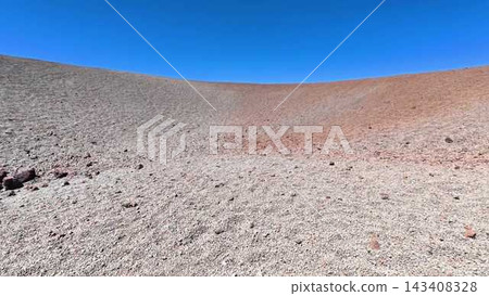 Breathtaking Aerial View of a Volcanic Landscape Featuring Red and Gray Terrain Colors Breathtaking Aerial View of a Volcanic Landscape Featuring Red and Gray Terrain Colors 143408328