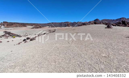 A breathtaking and stunning desert landscape unfolds magnificently under a clear blue sky A breathtaking and stunning desert landscape unfolds magnificently under a clear blue sky 143408332