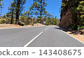 A Beautiful Scenic Mountain Road That Winds Through Lush Pine Forests and Nature 143408675