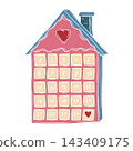 Vector illustration of Christmas house advent calendar 143409175