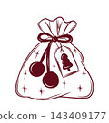 Vector illustration of a Christmas gift bag 143409177