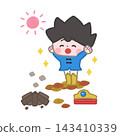 A brave warrior who wakes up feeling refreshed after sleeping outdoors 143410339