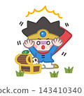The hero is surprised when skulls and snakes come out of the treasure chest. 143410340