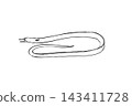Hand-drawn line art of a large sea snake using a brush pen. 143411728