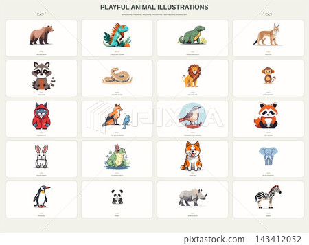 Playful Wildlife and Fantasy Animal Illustration Collection Playful Wildlife and Fantasy Animal Illustration Collection 143412052