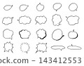 A set of variations of hand-drawn speech bubbles 143412553