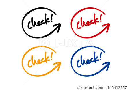 Hand-drawn circled checkmark Hand-drawn circled checkmark 143412557