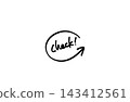Simple round arrow checkmark 143412561