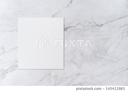 Top view sequence from open to close blank white greeting card mockup on marble background with copy space : closing a blank white folded greeting card Top view sequence from open to close blank white greeting card mockup on marble background with copy space : closing a blank white folded greeting card 143412865