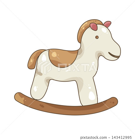 Illustration of rocking horse toy Illustration of rocking horse toy 143412995