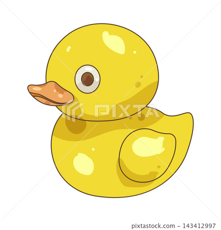Illustration of yellow rubber duck 143412997