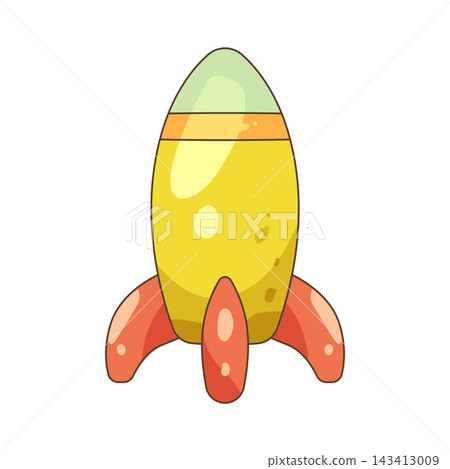 Illustration of toy rocket ship Illustration of toy rocket ship 143413009