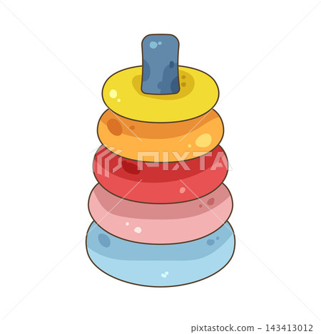 Illustration of stacking ring toy Illustration of stacking ring toy 143413012