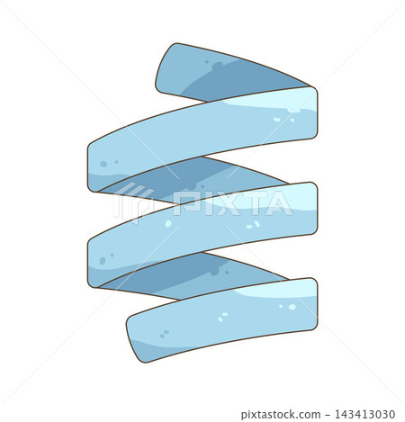 Illustration of folded blue ribbon 143413030