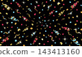 Ribbon and confetti square background, black, full area 143413160