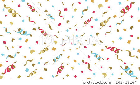 White background with ribbons and confetti, 16:9 aspect ratio. White background with ribbons and confetti, 16:9 aspect ratio. 143413164