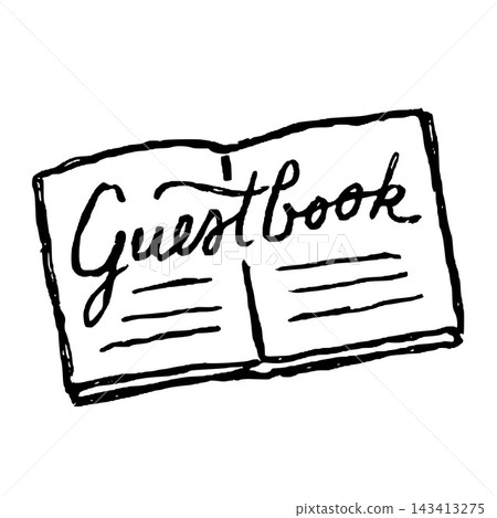 Hand Drawn Guestbook Vector Line Art Hand Drawn Guestbook Vector Line Art 143413275