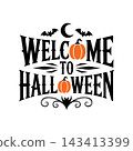 Welcome to Halloween spooky typography text design 143413399