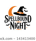 Spellbound night spooky Halloween typography text design 143413400