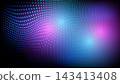 futuristic dots pattern background with blue and pink light  143413408