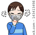 A boy coughing 143413498