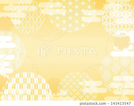 New Year's background with a white watermark and traditional Japanese pattern. New Year's background with a white watermark and traditional Japanese pattern. 143413547