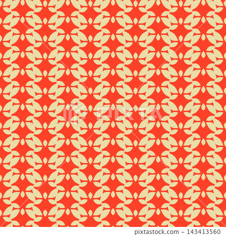 Red Cream Geometric Floral Motif Red Cream Geometric Floral Motif 143413560