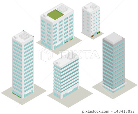 Isometric office building illustration set Isometric office building illustration set 143415052